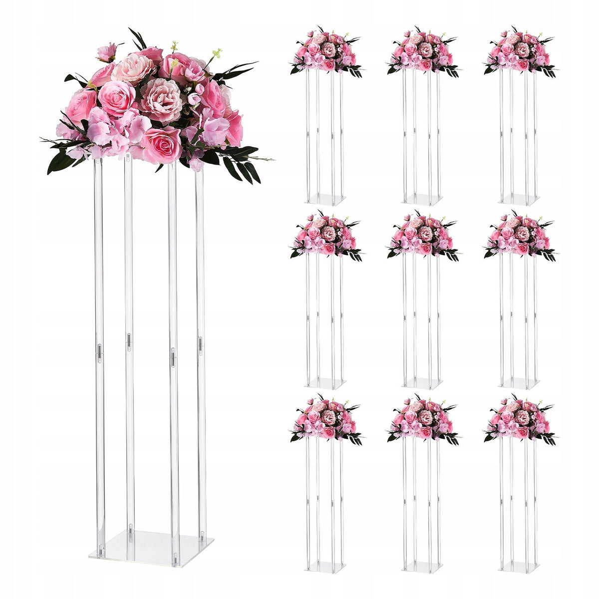 VEVOR 10-PIECE WEDDING FLOWER STANDS 200X200X800 MM STURDY ELEGANT