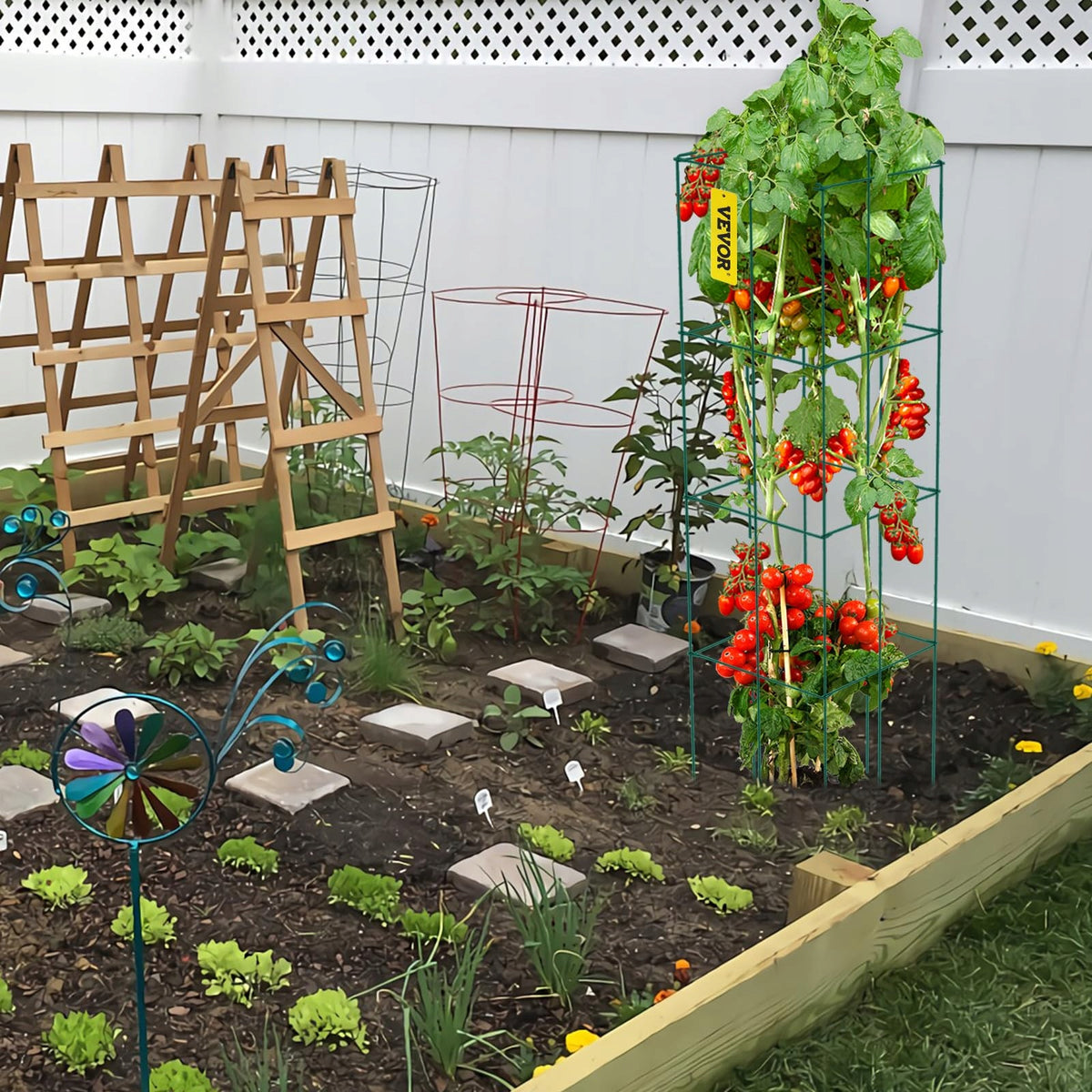 VEVOR TOMATO CAGES 37X37X100 CM SET OF 6 STRONG SQUARE