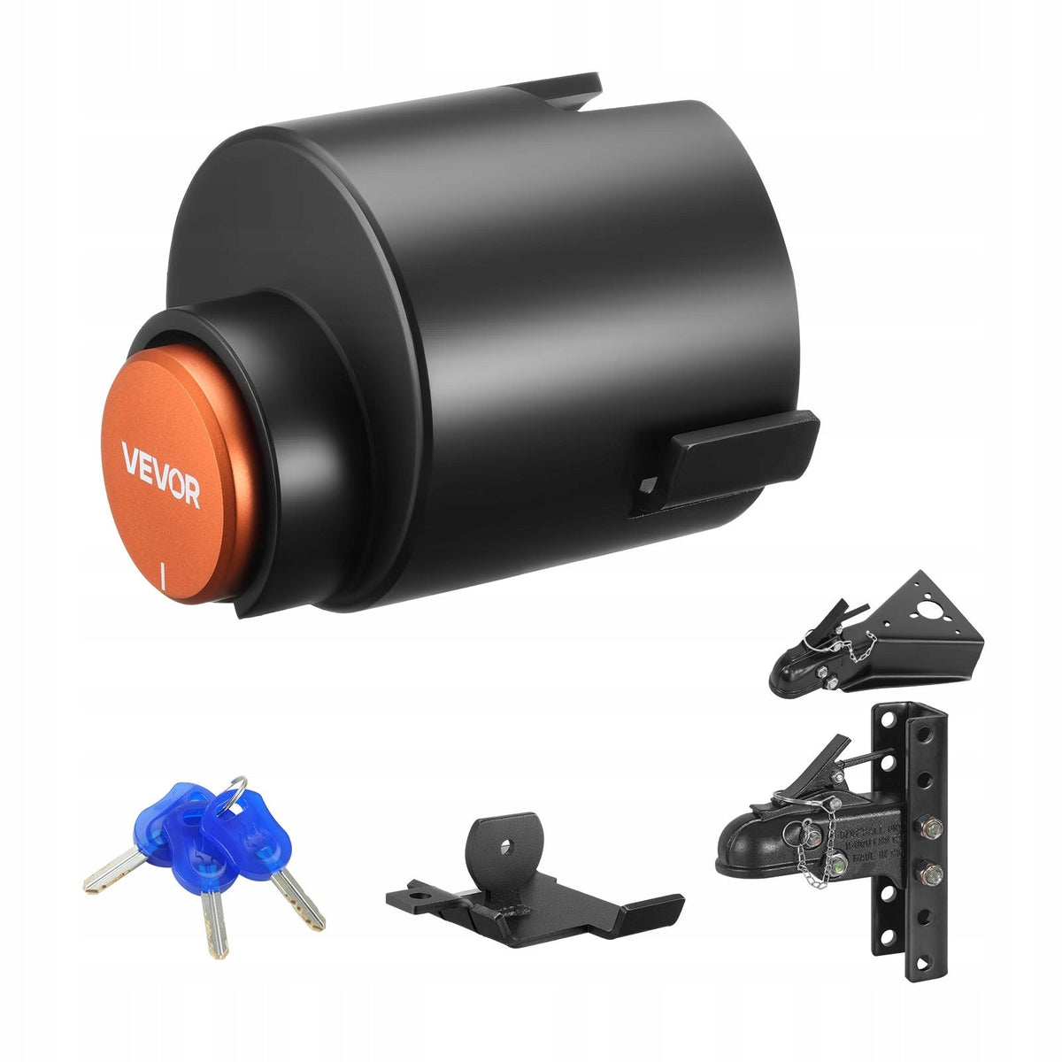 VEVOR SOLID TRAILER HITCH LOCK 58.7MM STEEL ANTI-THEFT