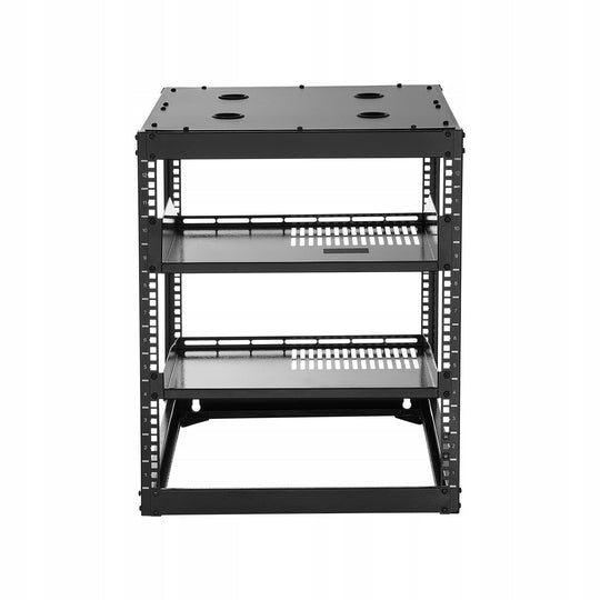 VEVOR 12U OPEN FRAME NETWORK RACK 585 MM DEEP SOLID Q235 STEEL