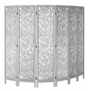 VEVOR ROOM DIVIDER 6 PANEL WOODEN FOLDING WHITE BOHO STURDY