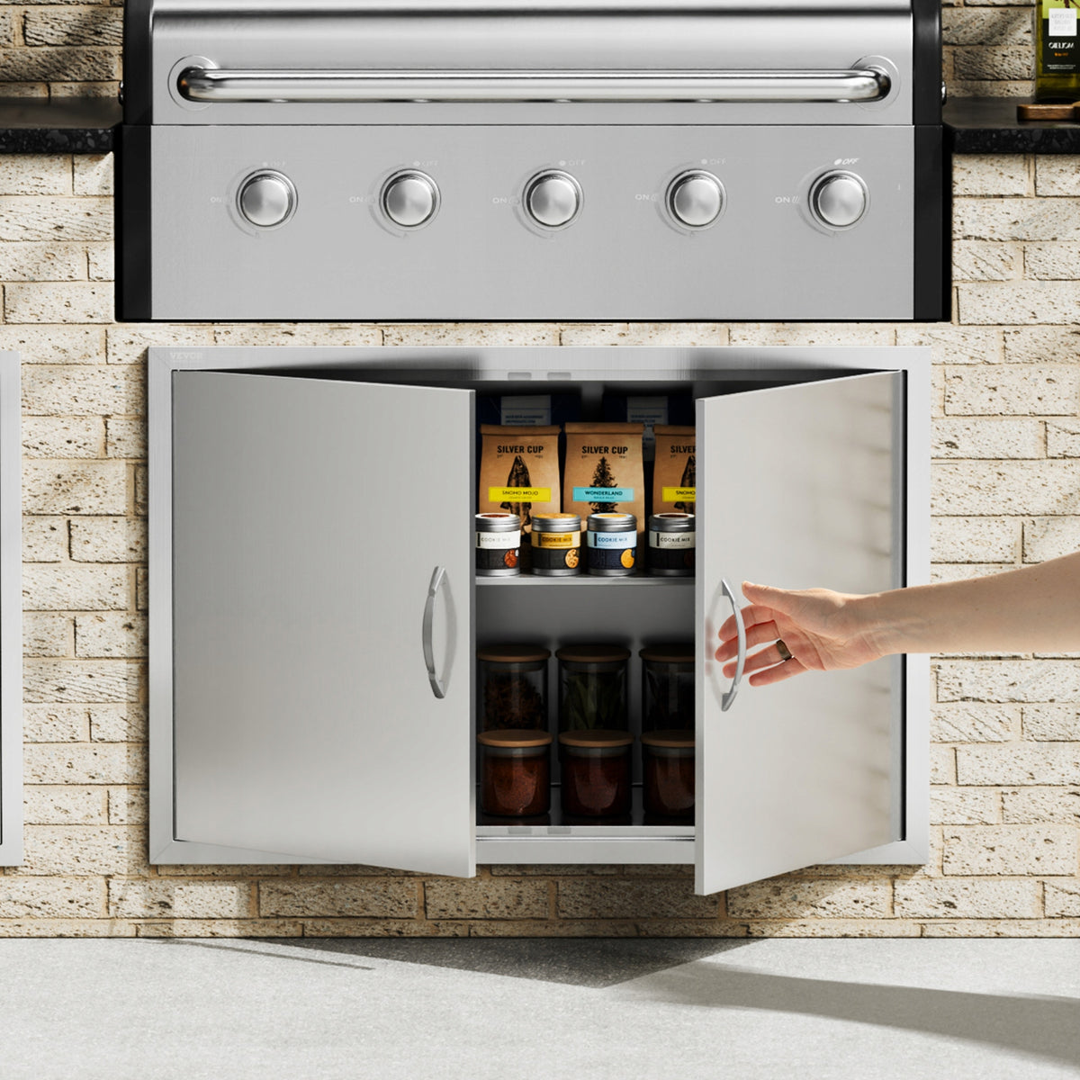 VEVOR BBQ ACCESS DOOR 990X660 MM DOUBLE PREMIUM STAINLESS STEEL