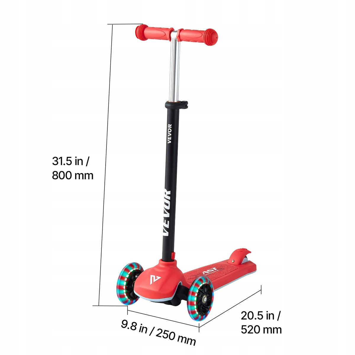 VEVOR KIDS SCOOTER 3 WHEELS LIGHT-UP WHEELS ADJUSTABLE HEIGHT