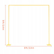 VEVOR 2.4X2.4M GOLD METAL SQUARE ARCH STAND STURDY FOR WEDDINGS