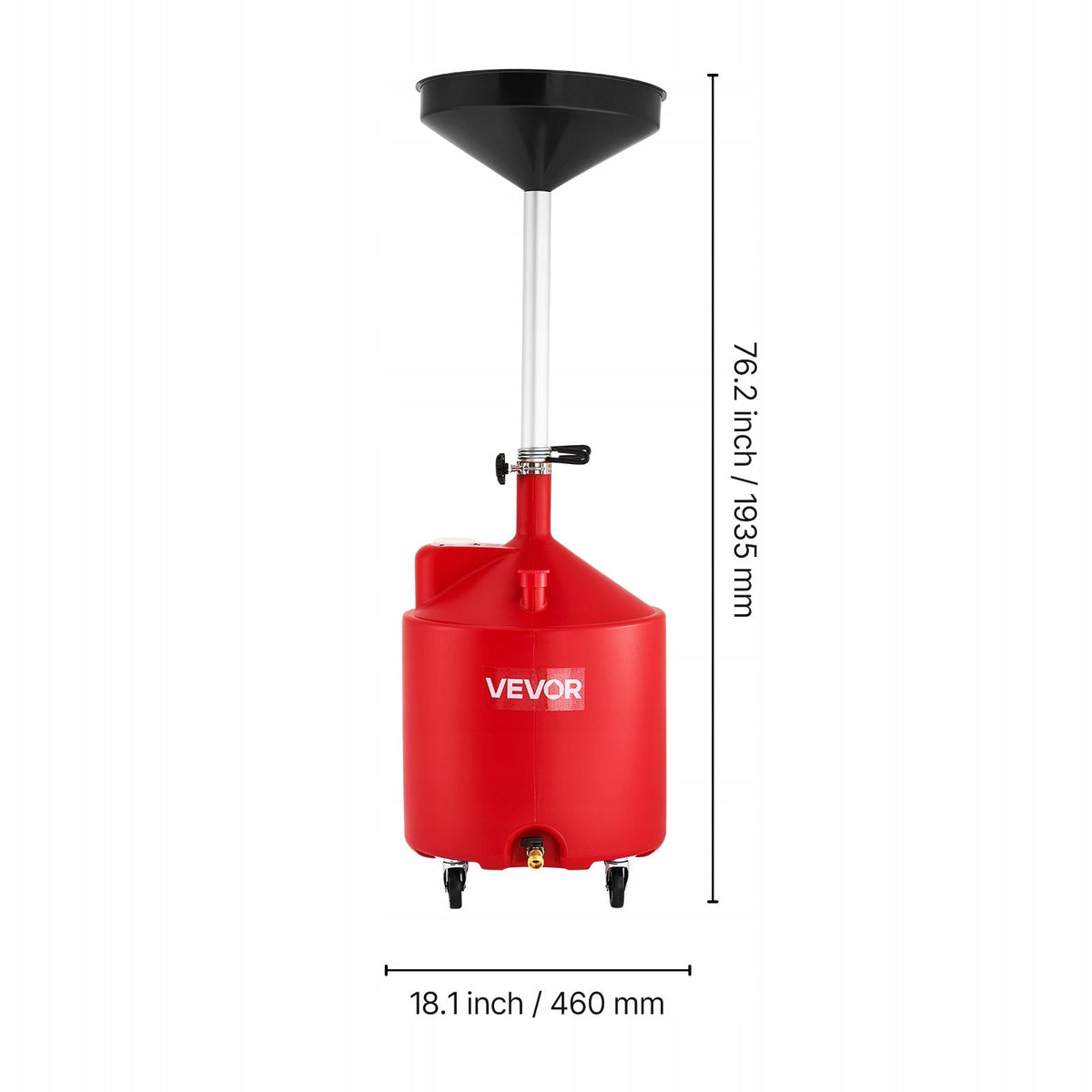 VEVOR 68L OIL DRAIN PAN WITH HEIGHT ADJUSTMENT LIGHTWEIGHT DESIGN