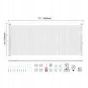VEVOR RETRACTABLE BABY GATE STRONG MESH 180 CM X 87 CM WHITE