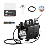 VEVOR 1/6 HP AIRBRUSH KIT WITH COMPRESSOR, 3 NOZZLES, ACRYLIC PAINTS