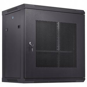 VEVOR 12U Wall Mount Network Server Cabinet Rack Black 64x60x45cm Sturdy