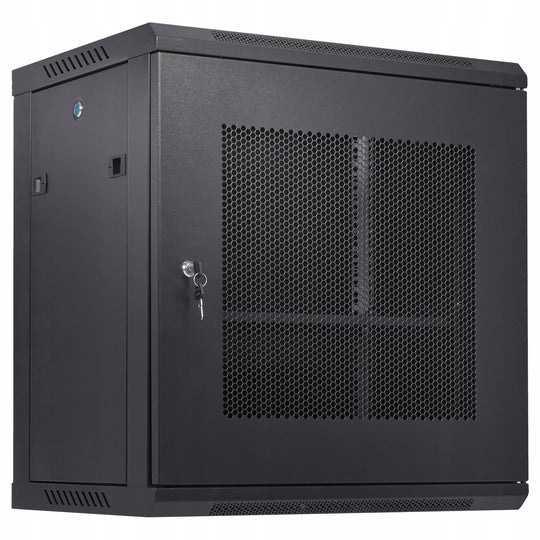 VEVOR 12U Wall Mount Network Server Cabinet Rack Black 64x60x45cm Sturdy
