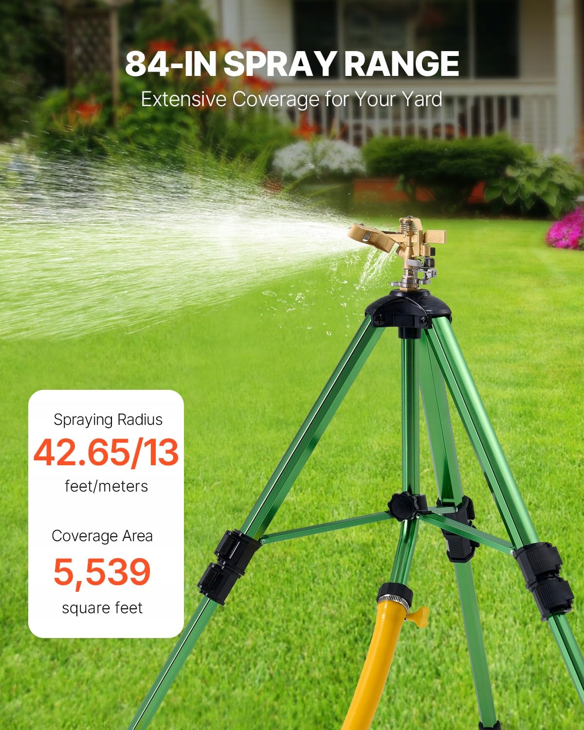 VEVOR TELESCOPIC SPRINKLER TRIPOD 2 PCS BRASS HEAD 360 ADJUSTMENT