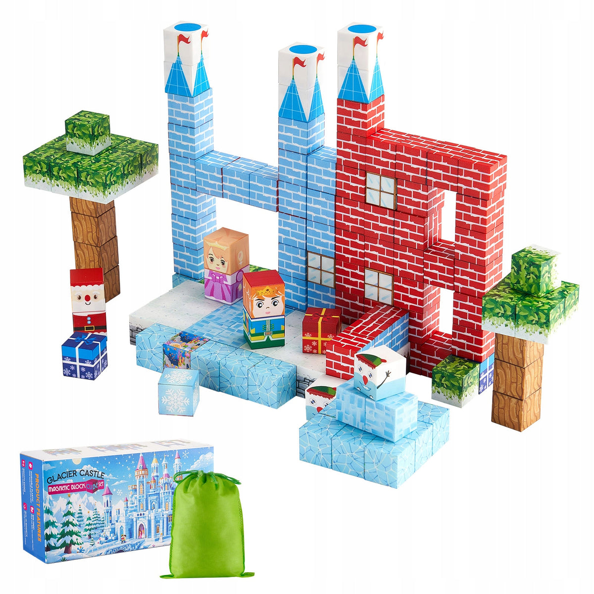 PREMIUM MAGNETIC BLOCKS VEVOR 150 PIECES GLACIER CASTLE SET FOR
