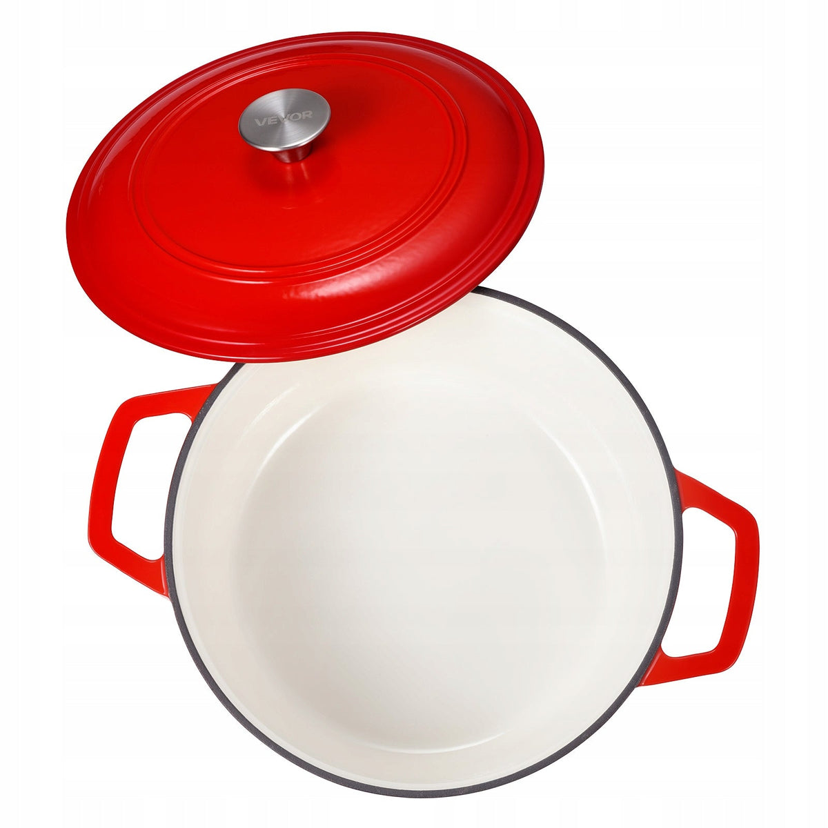 VEVOR 5.68L CAST IRON ENAMELED DUTCH OVEN FOR BAKING BREAD DURABLE SOLID