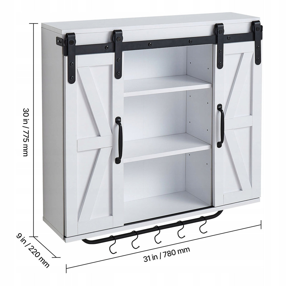 VEVOR Bathroom Cabinet with 2 Sliding Doors and Adjustable Shelves