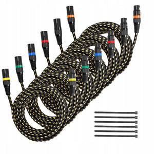 VEVOR XLR CABLE 7.62 M 6 PCS SHIELDED BALANCED MICROPHONE DMX