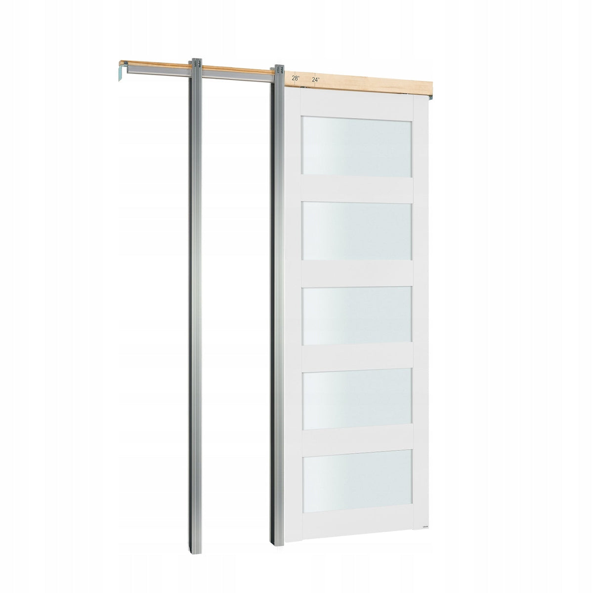 PROFESSIONAL VEVOR 765X2035 MM 5-PANEL WHITE SLIDING DOOR KIT