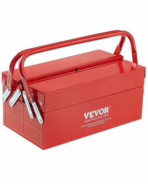 VEVOR 355x200x165 MM 2-TIER 3-COMPARTMENT HEAVY DUTY TOOLBOX