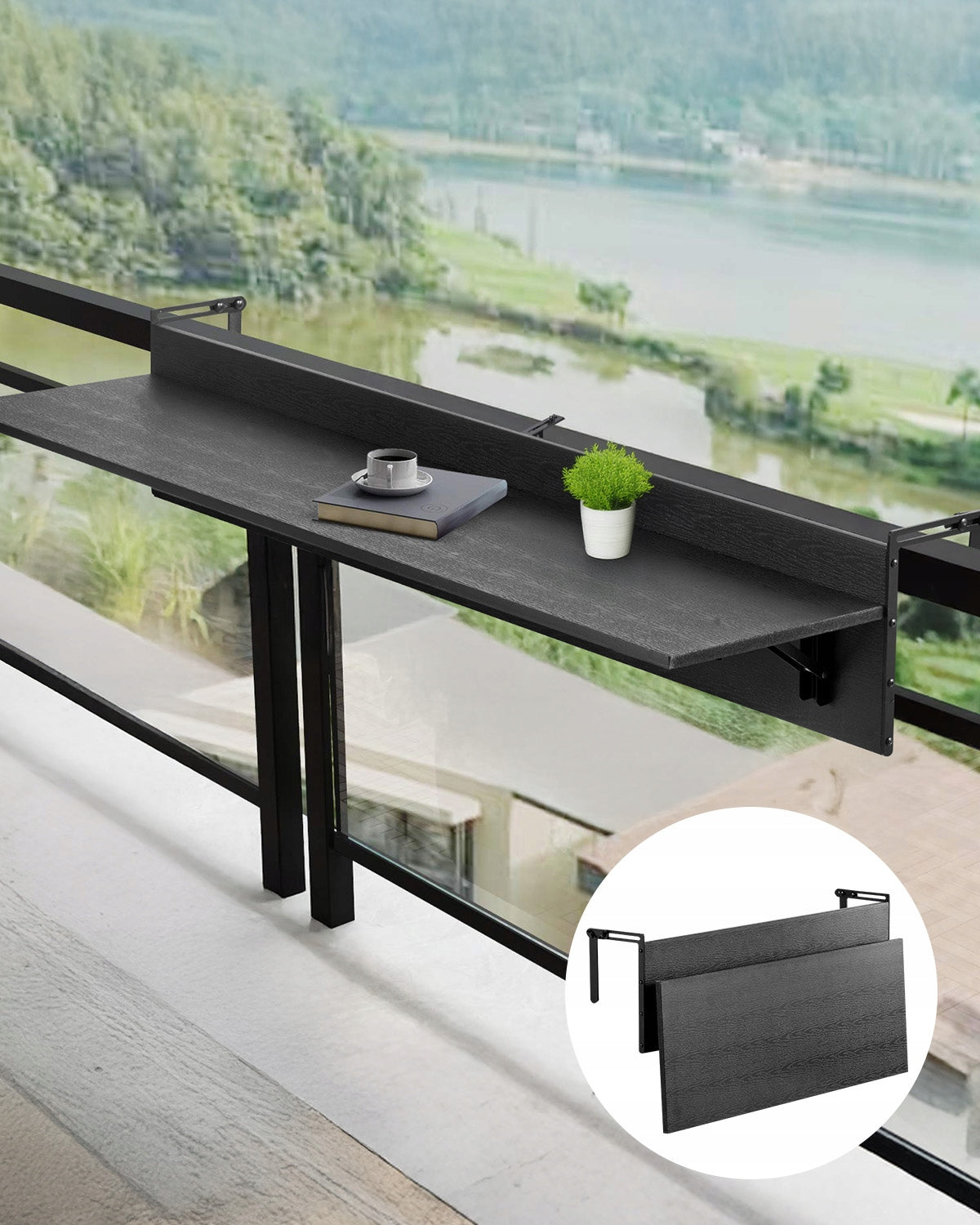 VEVOR FOLDING HANGING BALCONY TABLE 1220X300MM STRONG BEST