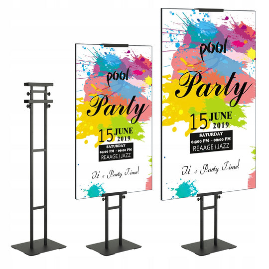 VEVOR POSTER STAND DOUBLE SIDED ADJUSTABLE UP TO 75 INCHES STURDY ALUMINUM