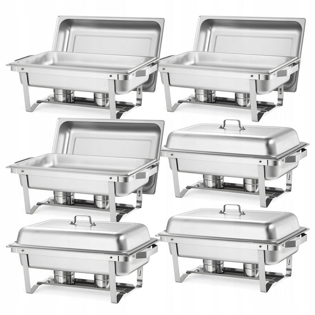 PROFESSIONAL VEVOR 8.5L 6PCS STAINLESS STEEL CHAFING DISH SET