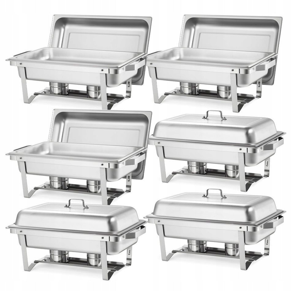 PROFESSIONAL VEVOR 8.5L 6PCS STAINLESS STEEL CHAFING DISH SET