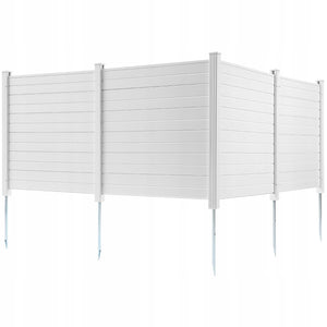 VEVOR PVC FENCE 4 PANELS 122X122 CM STRONG GALVANIZED POSTS WHITE