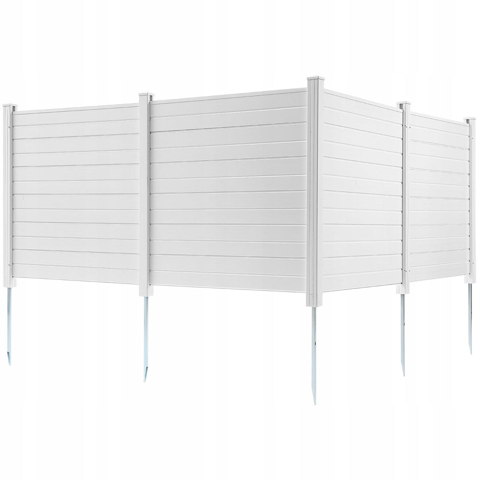 VEVOR PVC FENCE 4 PANELS 122X122 CM STRONG GALVANIZED POSTS WHITE
