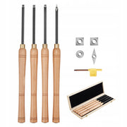 VEVOR 4-PIECE WOOD LATHE CHISEL SET IN PREMIUM WOODEN CASE