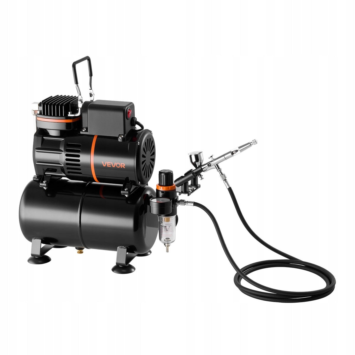 VEVOR 1/6 HP AIRBRUSH KIT WITH AIR COMPRESSOR AND 24 ACRYLIC PAINTS