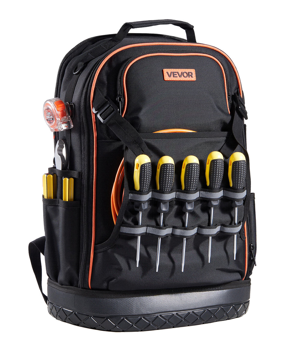 VEVOR TOOL BACKPACK 65 POCKETS 21-PIECE TOOL KIT HEAVY DUTY
