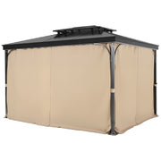 VEVOR PREMIUM GAZEBO CURTAIN 2840X2840X2040 MM 4-PANEL SIDE KHAKI