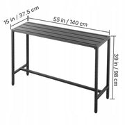 VEVOR BAR TABLE 140X37.5 CM BLACK SOLID TALL BISTRO TABLE FOR PATIO