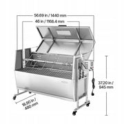 PROFESSIONAL VEVOR ROTISSERIE GRILL 38W 60KG STAINLESS STEEL 46 INCHES CARTS