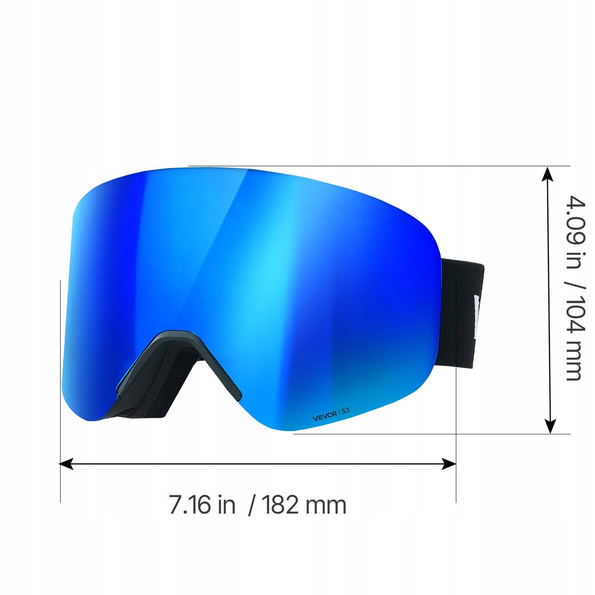 VEVOR Frameless Magnetic Cylindrical REVO Ski Goggles