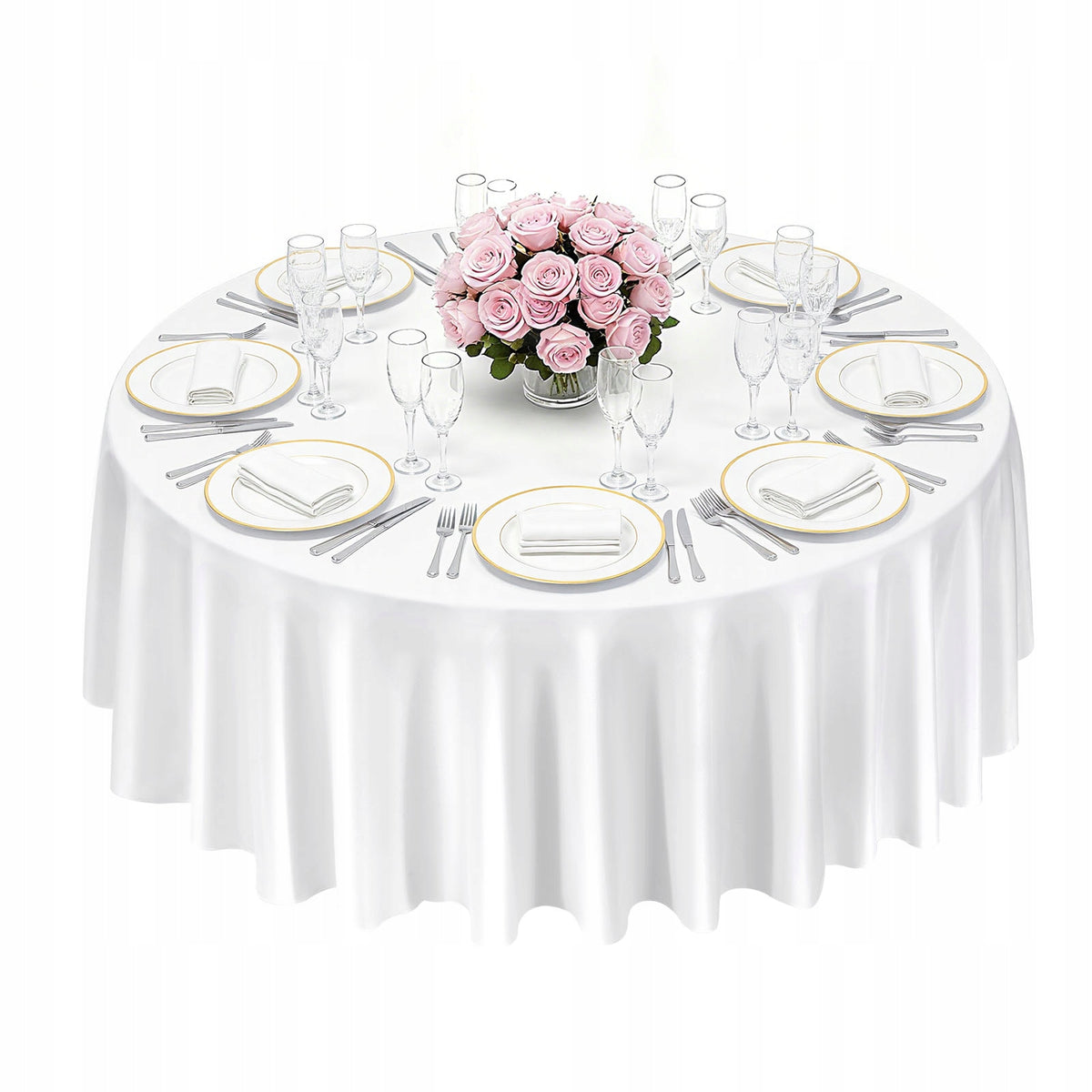 VEVOR 10 PCS ROUND TABLECLOTHS 3048 MM POLYESTER WRINKLE-FREE DURABLE