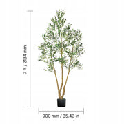 VEVOR 210CM ARTIFICIAL OLIVE TREE WITH BLACK POT REALISTIC LEAVES