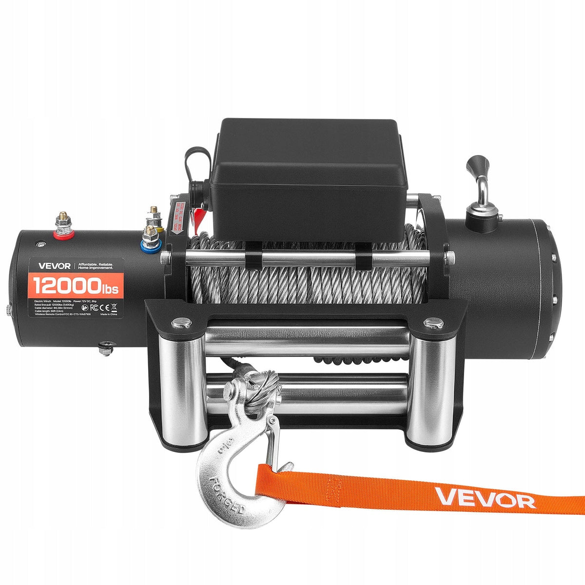 ELECTRIC WINCH VEVOR 5400 KG 12V DC WITH STEEL CABLE REMOTE
