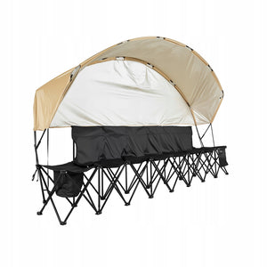 VEVOR Portable 6-Person Team Camping Bench with Pockets and Canopy