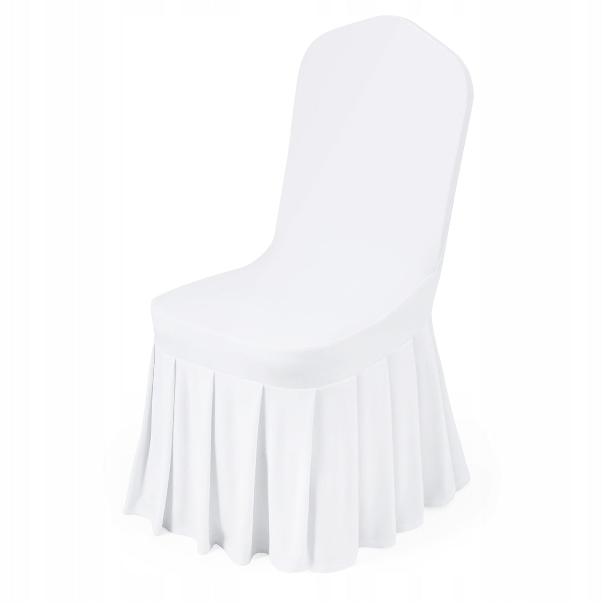 VEVOR CHAIR COVERS 30 PCS WHITE ELASTIC WASHABLE FLAT FRONT