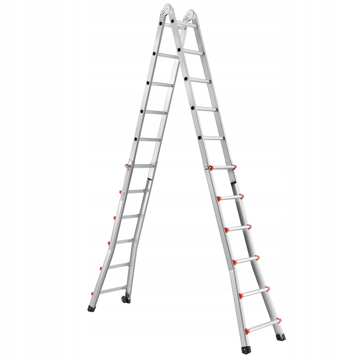 VEVOR A-FRAME TELESCOPING LADDER 20.5FT COMPACT STURDY ALUMINUM 330LB