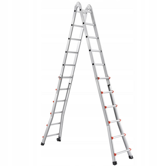 VEVOR A-FRAME TELESCOPING LADDER 20.5FT COMPACT STURDY ALUMINUM 330LB