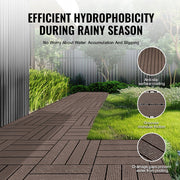 VEVOR PATIO TILES 10 PCS 30X30 CM WATERPROOF ANTI-SLIP WOOD