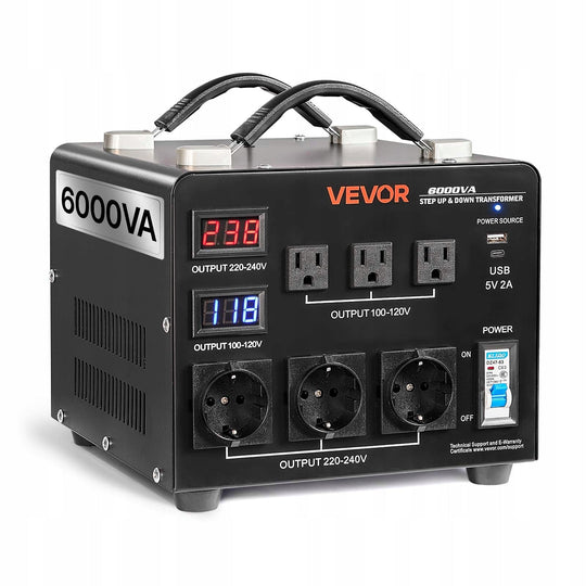 VEVOR STEP-UP DOWN VOLTAGE TRANSFORMER 6000VA 110V TO 220V