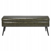 VEVOR OTTOMAN BENCH FAUX LEATHER WITH STORAGE 400X1200X450 MM STRONG GREEN