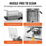 VEVOR 3000W 5.9L ELECTRIC DEEP FRYER STAINLESS STEEL PROFESSIONAL BASKET