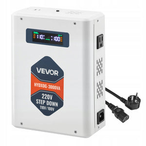 VEVOR 3000VA Step Down Voltage Converter 220V to 110V with USB LCD