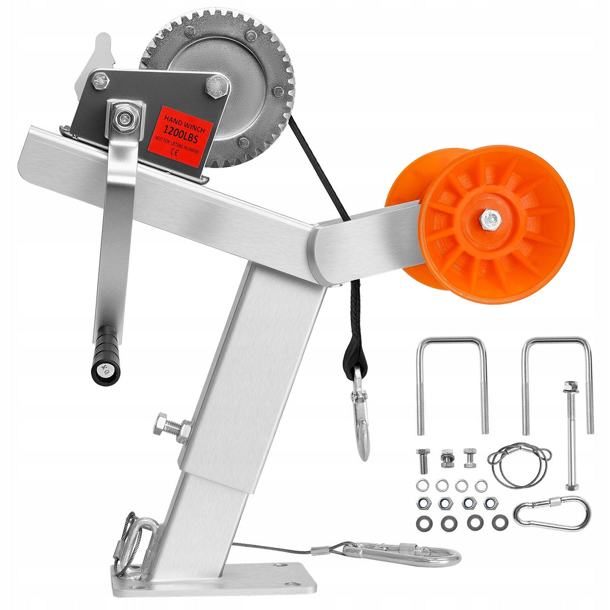 VEVOR BOAT TRAILER WINCH STAND WITH ROLLER AND 544 KG GALVANIZED WINCH