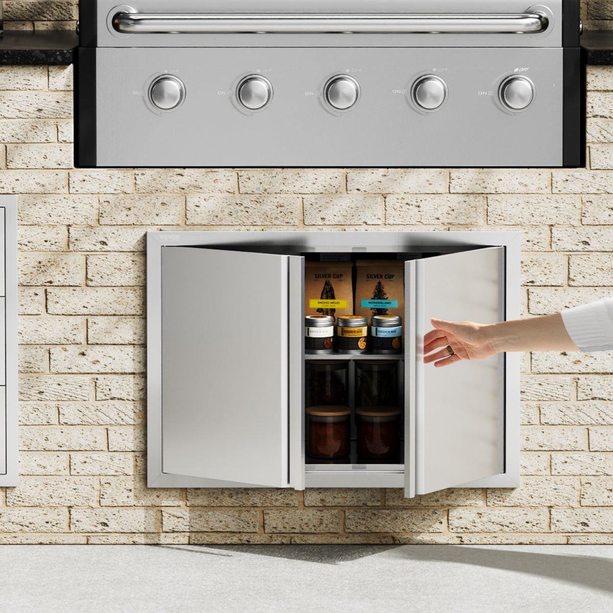 VEVOR BBQ ACCESS DOOR 774X532MM DOUBLE PREMIUM STAINLESS STEEL