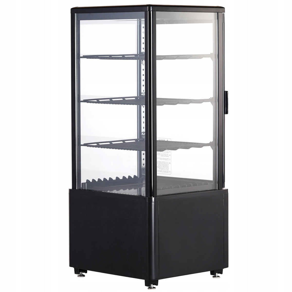 VEVOR 85L COUNTERTOP REFRIGERATED DISPLAY CASE 3 SHELVES TURBO COOLING LED