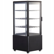 VEVOR 85L COUNTERTOP REFRIGERATED DISPLAY CASE 3 SHELVES TURBO COOLING LED