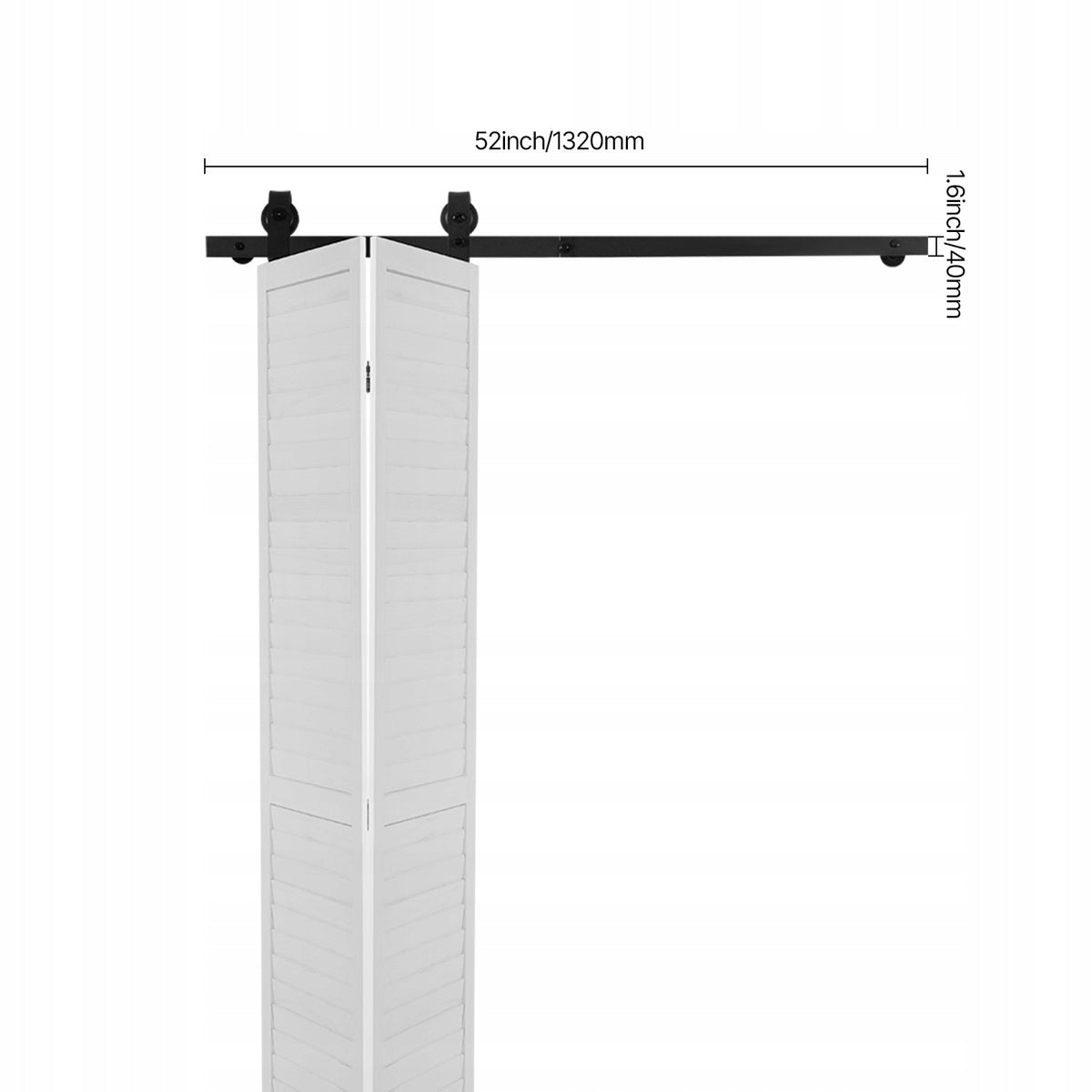 VEVOR 132 cm Heavy Duty Sliding Barn Door Hardware Kit Black